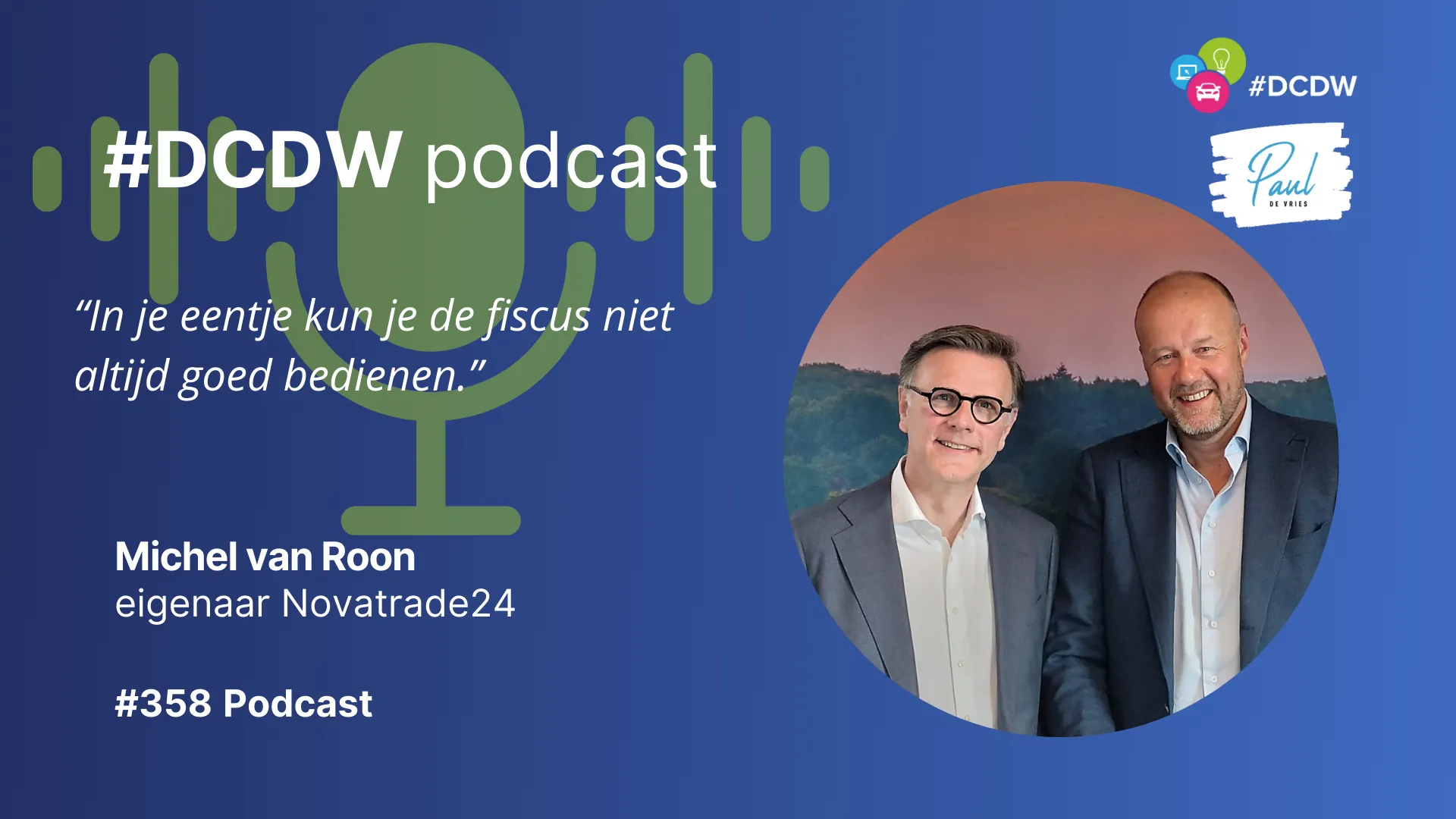 #DCDW podcast cover with Michel van Roon, founder of Novatrade24, and host Paul de Vries