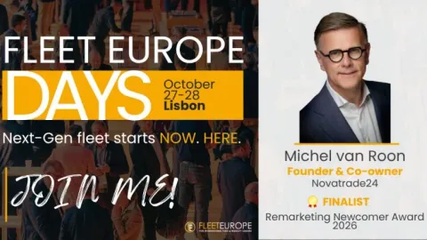 Michel van Roon, Gründer und Mitinhaber von Novatrade24, Finalist beim Remarketing Newcomer Award 2026 der Fleet Europe Days